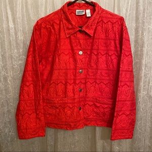 CHICO'S DESIGN Red Cropped Jacket XL